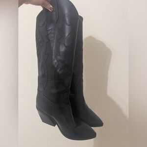 Steve Madden Black Heeled Cowgirl Boots